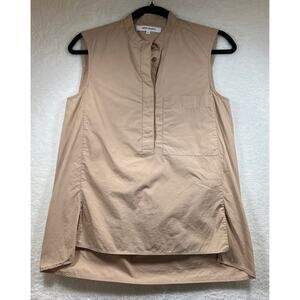 Norse Projects Tan Sleeveless Cotton Josefina Poplin Shirt Womens 34